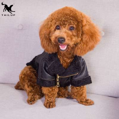 Soft Suede Fabric Dog Puppy Motorcycle Jacket Clothes Winter Style Pet Dog Clothes